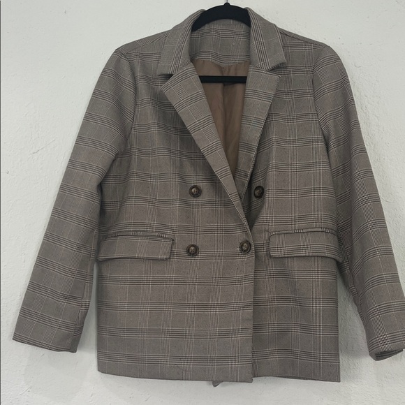 Plaid Double-Breasted Women's Jacket - Picture 1 of 3